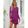image:imageANRABESS Womens Long Sleeve Fall Casual T Shirt Mini DressPurple Red