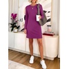 image:imageANRABESS Womens Long Sleeve Fall Casual T Shirt Mini DressPurple Red