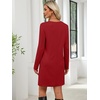 image:imageANRABESS Womens Long Sleeve Fall Casual T Shirt Mini DressRed