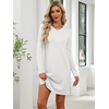 image:imageANRABESS Womens Long Sleeve Fall Casual T Shirt Mini DressWhite