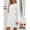 image:imageANRABESS Womens Long Sleeve Fall Casual T Shirt Mini DressWhite