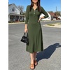 image:imageANRABESS Womens Long Sleeve Fall Midi Dresses with PocketsArmy Green