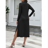 image:imageANRABESS Womens Long Sleeve Fall Midi Dresses with PocketsBlack