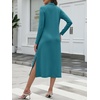 image:imageANRABESS Womens Long Sleeve Fall Midi Dresses with PocketsLake Blue