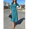 image:imageANRABESS Womens Long Sleeve Fall Midi Dresses with PocketsLake Blue