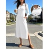 image:imageANRABESS Womens Long Sleeve Fall Midi Dresses with PocketsWhite