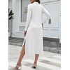 image:imageANRABESS Womens Long Sleeve Fall Midi Dresses with PocketsWhite