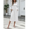 image:imageANRABESS Womens Long Sleeve Fall Midi Dresses with PocketsWhite