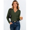 image:imageANRABESS Womens Long Sleeve Fitted Polo Shirts Fall Business Casual TopArmy Green