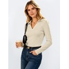 image:imageANRABESS Womens Long Sleeve Fitted Polo Shirts Fall Business Casual TopBeige