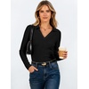 image:imageANRABESS Womens Long Sleeve Fitted Polo Shirts Fall Business Casual TopBlack