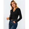 image:imageANRABESS Womens Long Sleeve Fitted Polo Shirts Fall Business Casual TopBlack