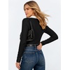 image:imageANRABESS Womens Long Sleeve Fitted Polo Shirts Fall Business Casual TopBlack White