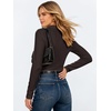 image:imageANRABESS Womens Long Sleeve Fitted Polo Shirts Fall Business Casual TopDeep Brown