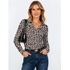 image:imageANRABESS Womens Long Sleeve Fitted Polo Shirts Fall Business Casual TopFloral Black