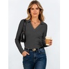 image:imageANRABESS Womens Long Sleeve Fitted Polo Shirts Fall Business Casual TopGrey