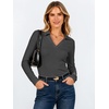image:imageANRABESS Womens Long Sleeve Fitted Polo Shirts Fall Business Casual TopGrey