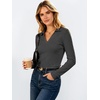 image:imageANRABESS Womens Long Sleeve Fitted Polo Shirts Fall Business Casual TopGrey