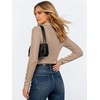 image:imageANRABESS Womens Long Sleeve Fitted Polo Shirts Fall Business Casual TopKhaki