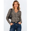 image:imageANRABESS Womens Long Sleeve Fitted Polo Shirts Fall Business Casual TopLeopard