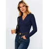 image:imageANRABESS Womens Long Sleeve Fitted Polo Shirts Fall Business Casual TopNavy Blue