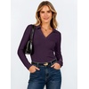 image:imageANRABESS Womens Long Sleeve Fitted Polo Shirts Fall Business Casual TopPurple