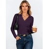 image:imageANRABESS Womens Long Sleeve Fitted Polo Shirts Fall Business Casual TopPurple