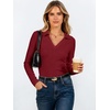 image:imageANRABESS Womens Long Sleeve Fitted Polo Shirts Fall Business Casual TopRed