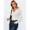 image:imageANRABESS Womens Long Sleeve Fitted Polo Shirts Fall Business Casual TopWhite