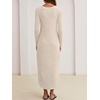 image:imageANRABESS Womens Long Sleeve Maxi Fall Knit Sweater DressBeige
