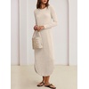 image:imageANRABESS Womens Long Sleeve Maxi Fall Knit Sweater DressBeige