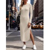 image:imageANRABESS Womens Long Sleeve Maxi Fall Knit Sweater DressBeige
