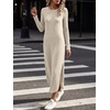 image:imageANRABESS Womens Long Sleeve Maxi Fall Knit Sweater DressBeige