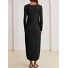 image:imageANRABESS Womens Long Sleeve Maxi Fall Knit Sweater DressBlack