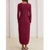 image:imageANRABESS Womens Long Sleeve Maxi Fall Knit Sweater DressBurgundy