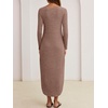 image:imageANRABESS Womens Long Sleeve Maxi Fall Knit Sweater DressKhaki
