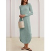 image:imageANRABESS Womens Long Sleeve Maxi Fall Knit Sweater DressLight Green
