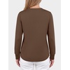 image:imageANRABESS Womens Long Sleeve Shirts Air Layer Henley V Neck TopsBrown