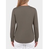 image:imageANRABESS Womens Long Sleeve Shirts Air Layer Henley V Neck TopsCoffee Grey