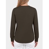 image:imageANRABESS Womens Long Sleeve Shirts Air Layer Henley V Neck TopsDark Brown