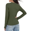 image:imageANRABESS Womens Long Sleeve Shirts Henley V Neck Thermal TopArmy Green