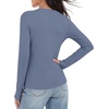 image:imageANRABESS Womens Long Sleeve Shirts Henley V Neck Thermal TopBlue