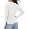 image:imageANRABESS Womens Long Sleeve Shirts Henley V Neck Thermal TopWhite