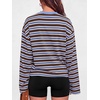 image:imageANRABESS Womens Long Sleeve Shirts Oversized Striped TopsCoffee Stripes