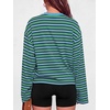 image:imageANRABESS Womens Long Sleeve Shirts Oversized Striped TopsGreen Stripes