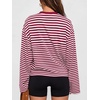 image:imageANRABESS Womens Long Sleeve Shirts Oversized Striped TopsRed White Stripe