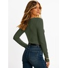 image:imageANRABESS Womens Long Sleeve Shirts Thermal V Neck TopsArmy Green