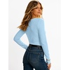 image:imageANRABESS Womens Long Sleeve Shirts Thermal V Neck TopsLight Blue