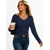 image:imageANRABESS Womens Long Sleeve Shirts Thermal V Neck TopsNavy Blue