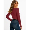 image:imageANRABESS Womens Long Sleeve Shirts Thermal V Neck TopsRed